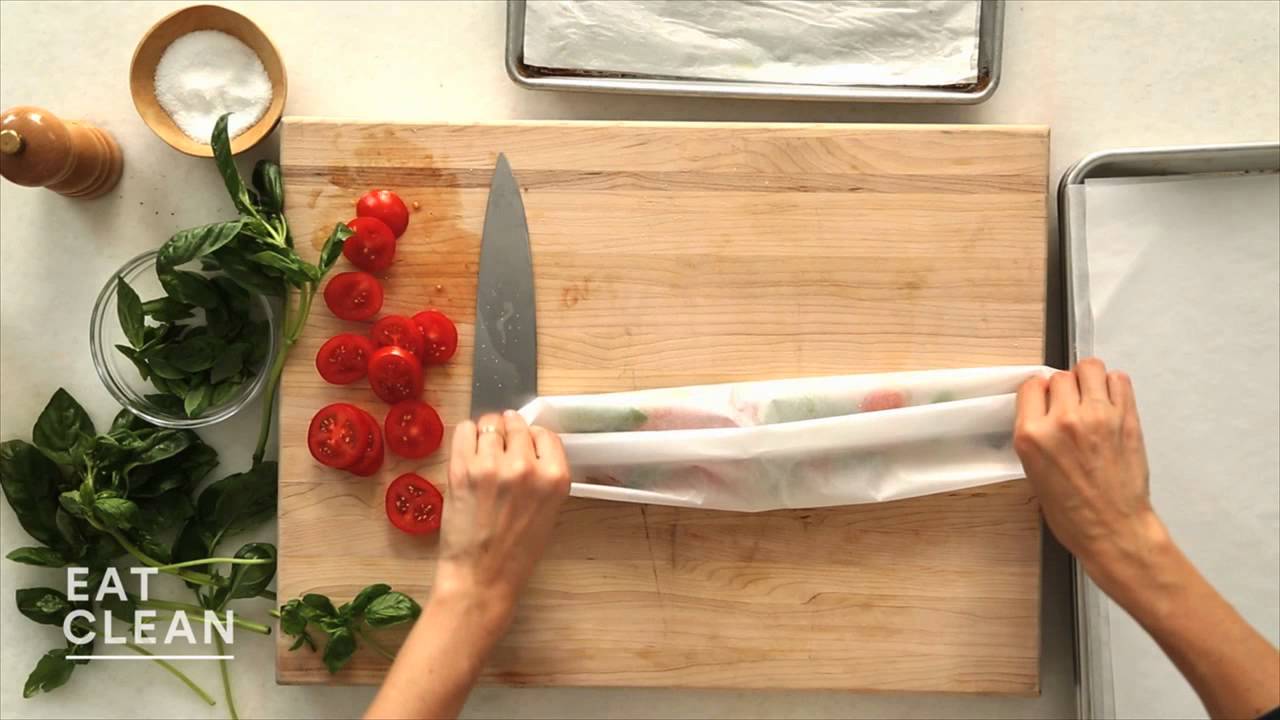 Tomatoes and Basil Trout Baked in Parchment - Eat Clean with Shira Bocar