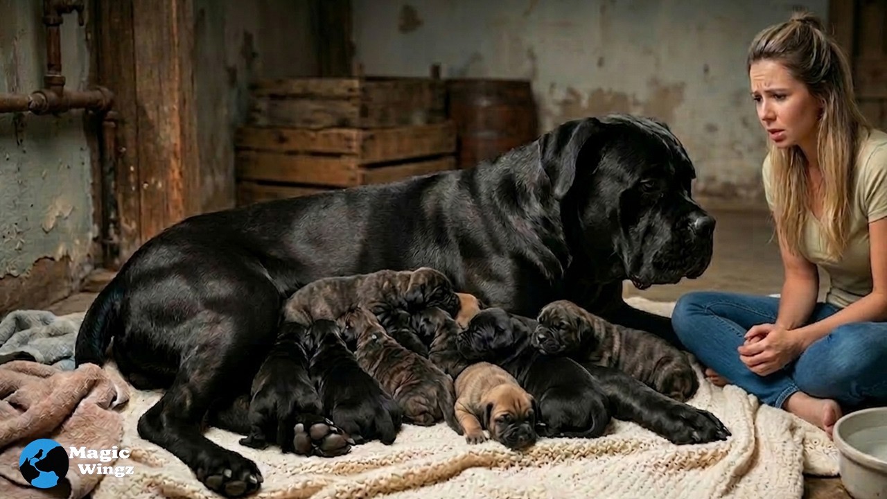 This 140lb Cane Corso Gave Birth to So Many Puppies… The Family Was Suddenly in Trouble
