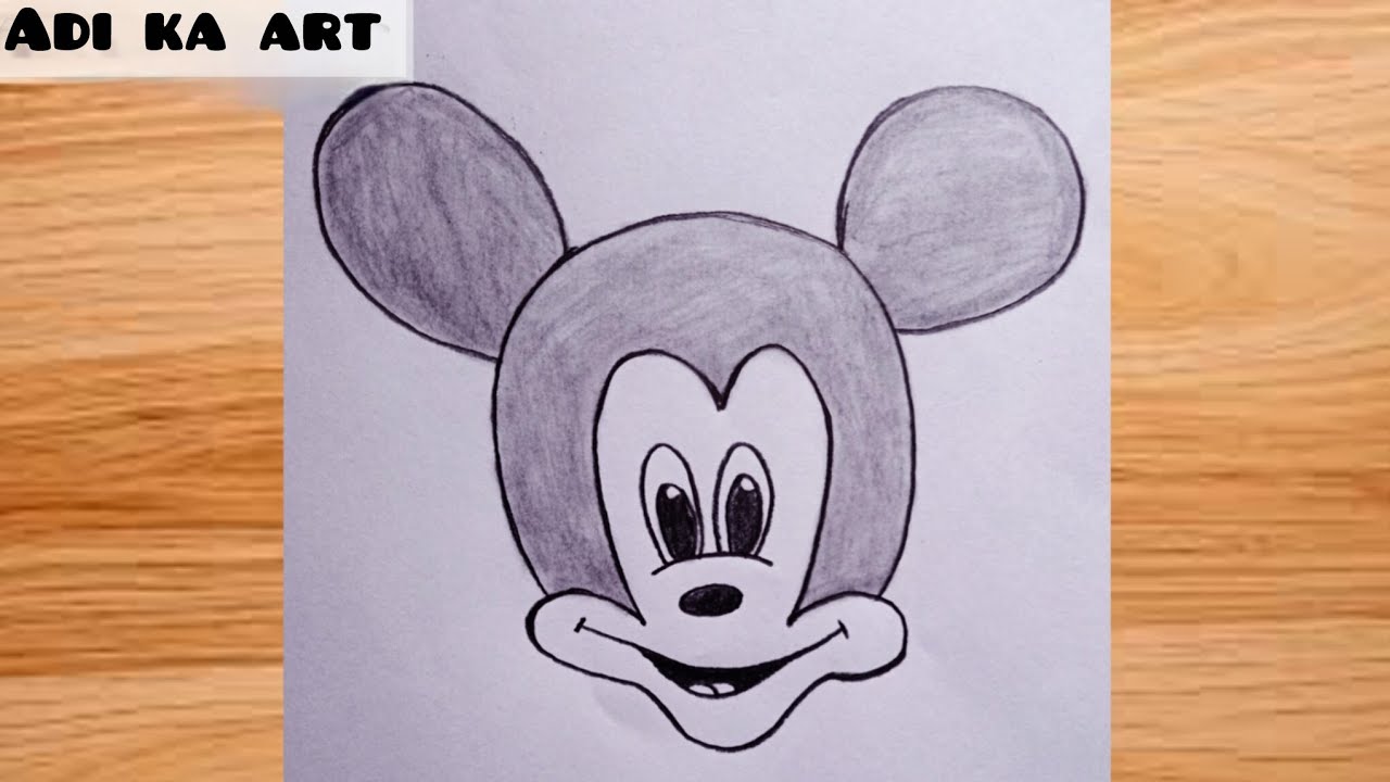 Mickey mouse drawing | cute mickey mouse drawing | mickey mouse face drawing
