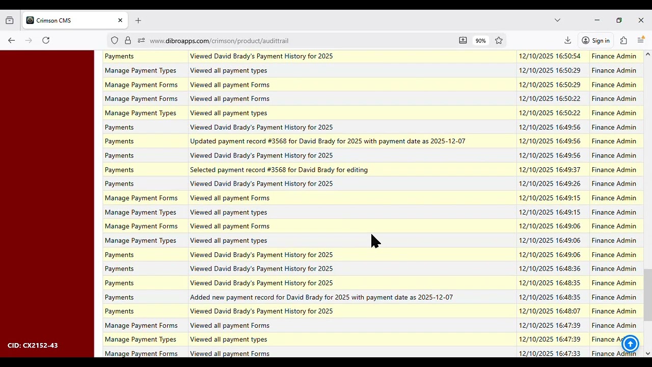 Audit Trail Report