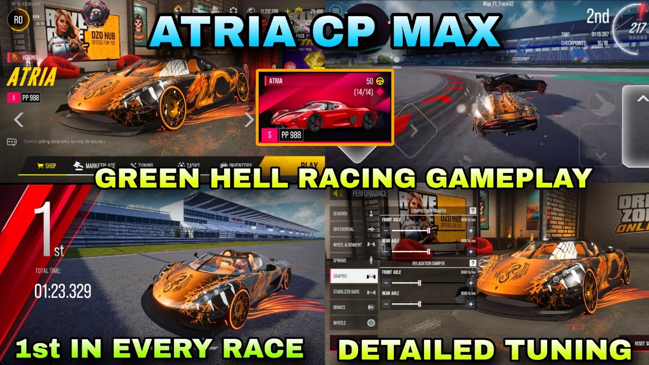 Геймплей Atria CP Max в режиме Drive Zone онлайн | Лучший тюнинг Atria Max CP для Green Hell Racing