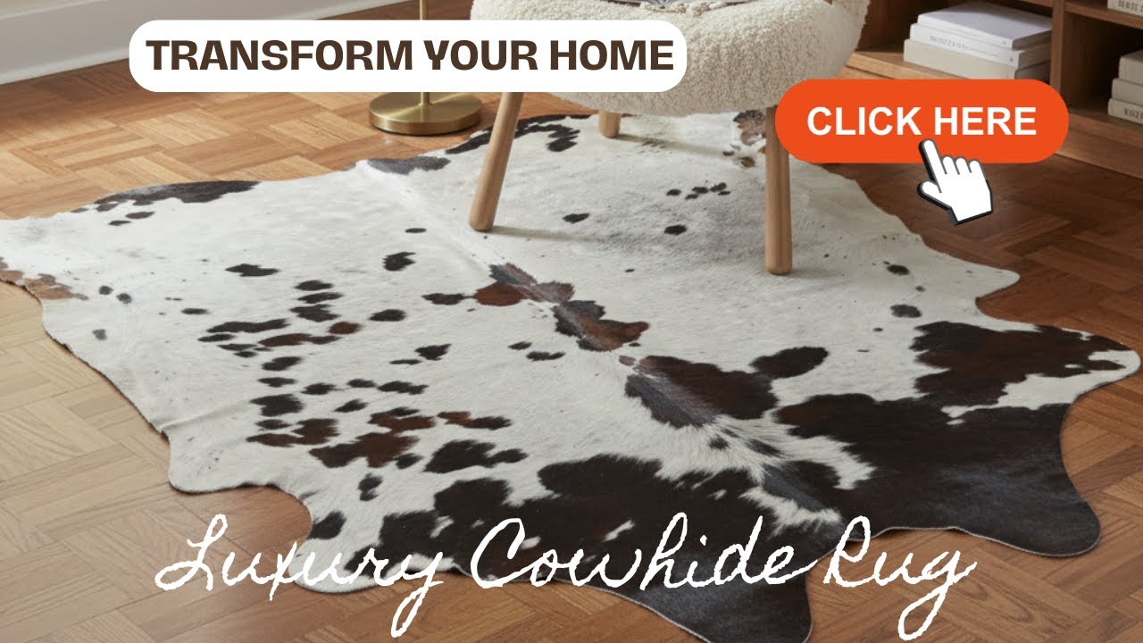 Natural Spotted Cowhide Rug for Modern & Western Homes