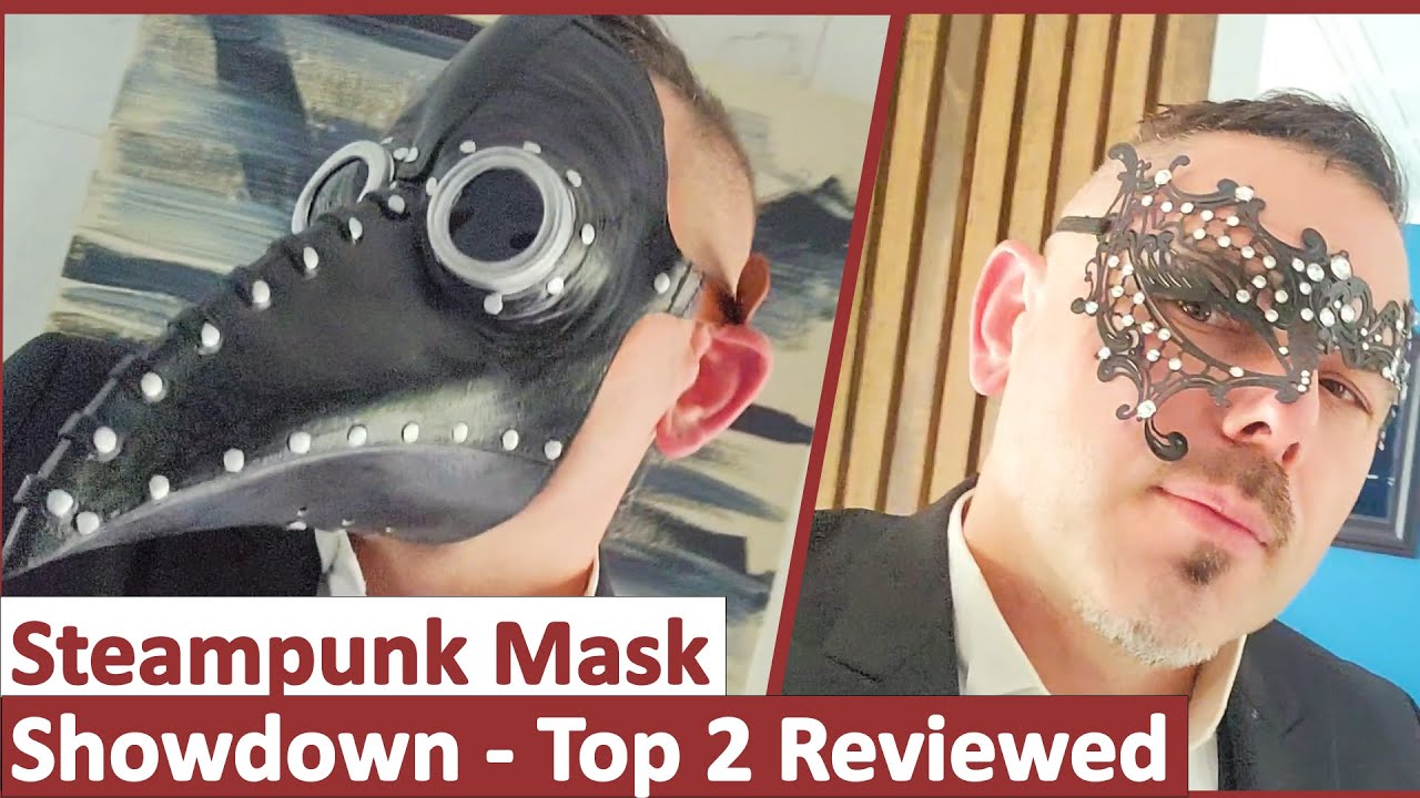 Steampunk Masks - Stegosaurus Plague Doctor Bird Mask Review - Venetian Half Face Rhinestone Mask