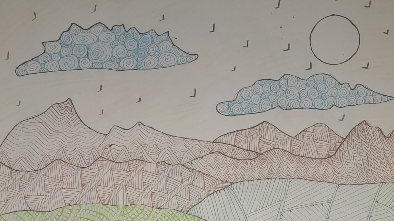 Peaceful Scenery Mandala Art | Relaxing Nature-Inspired Drawing