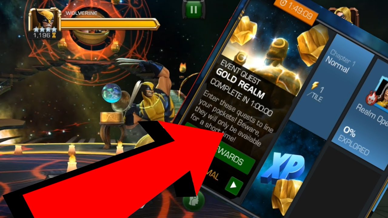 FREE GOLD !!! GOLD REALM EVENT QUEST GAMEPLAY!! - Marvel Contest Of Champions