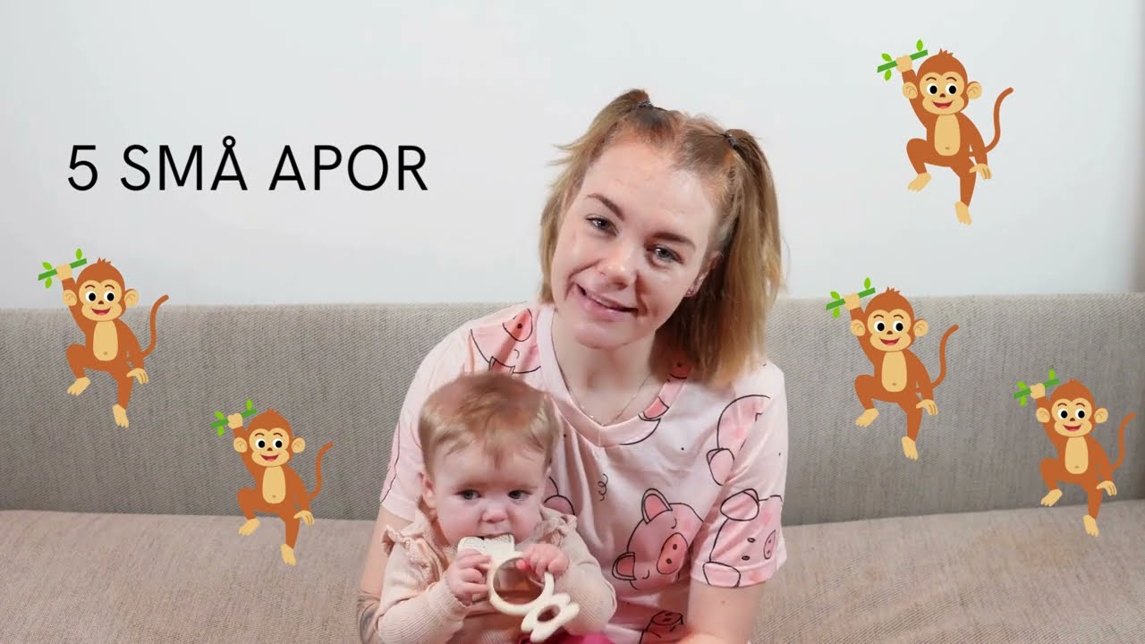 Fem sm&aring; apor | Barns&aring;ng p&aring; svenska 🐒 🎵 | BARNATV