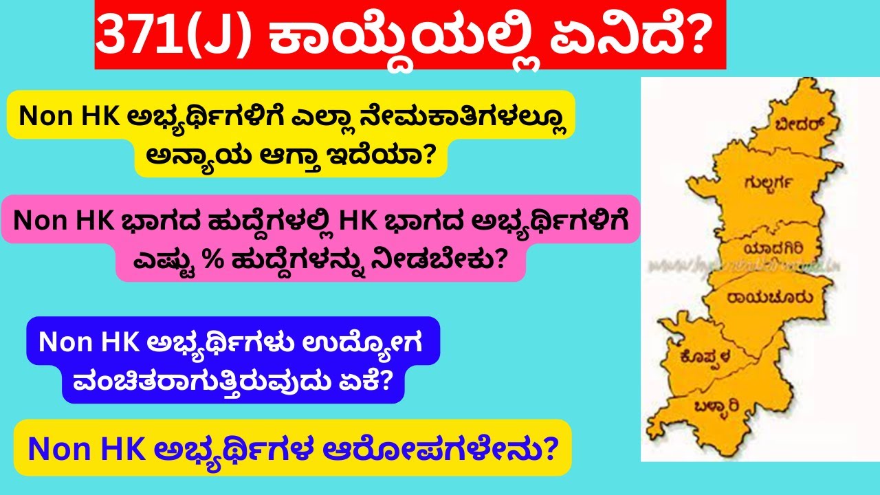 371(J) Reservation in appointment for Hyderabad - Karnataka| ಮಿಕ್ಕುಳಿದ ವೃಂದದಲ್ಲಿ HK ಅಭ್ಯರ್ಥಿಗಳಿಗೆ %?