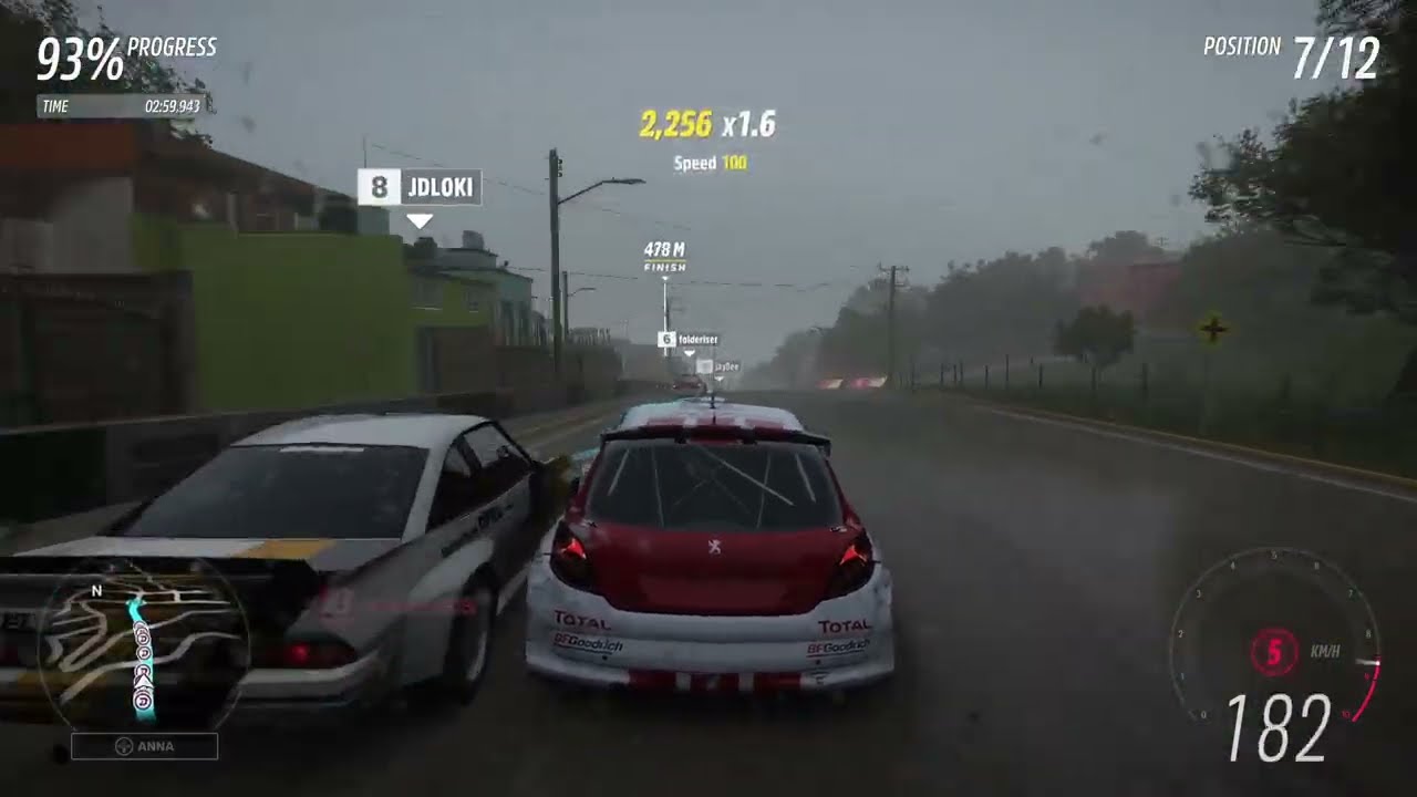 Forza Horizon | Peugeot Car | Heavy Rain race | Unbeatable | Drag race