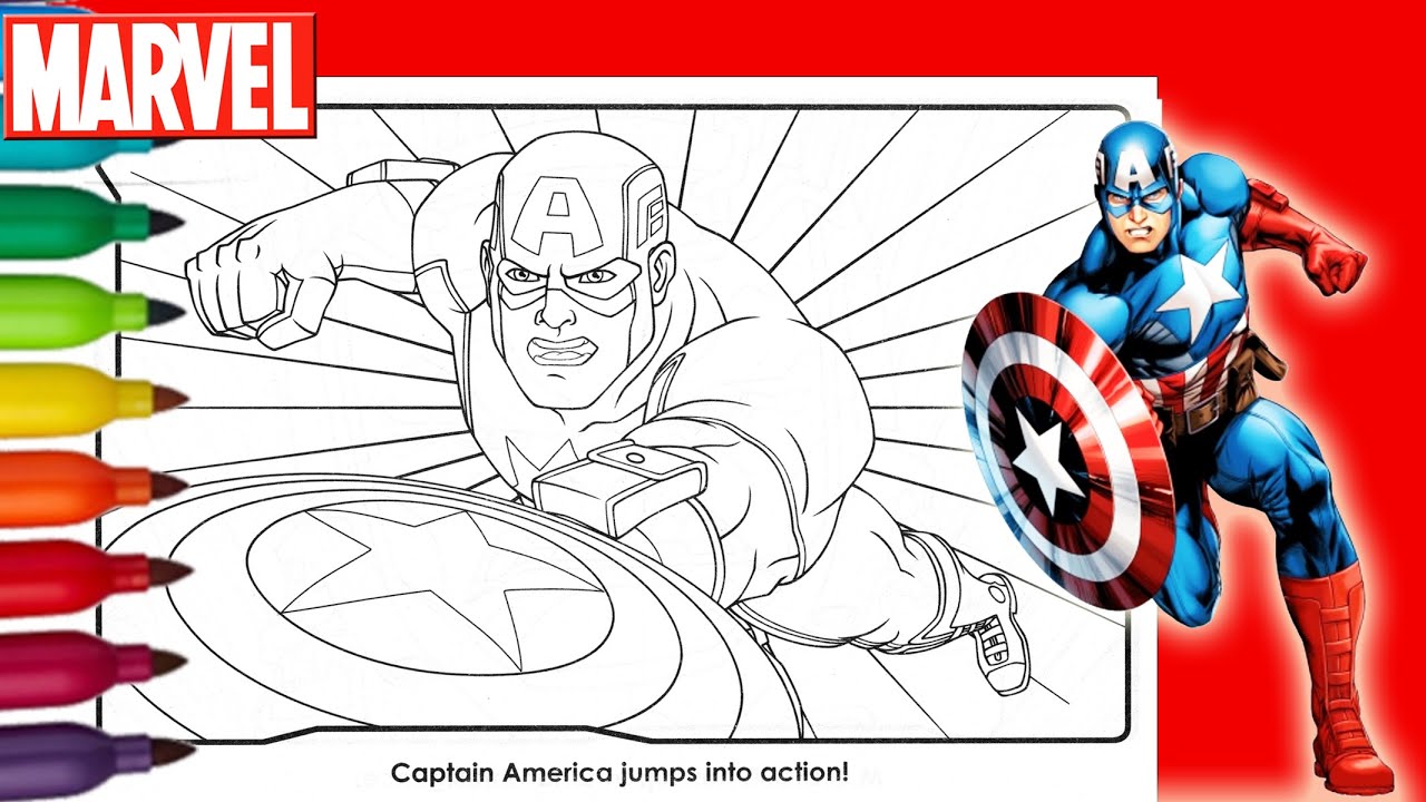 AVENGERS CAPTAIN AMERICA COLORING |  Captain America Coloring Page | Avengers Coloring Pages