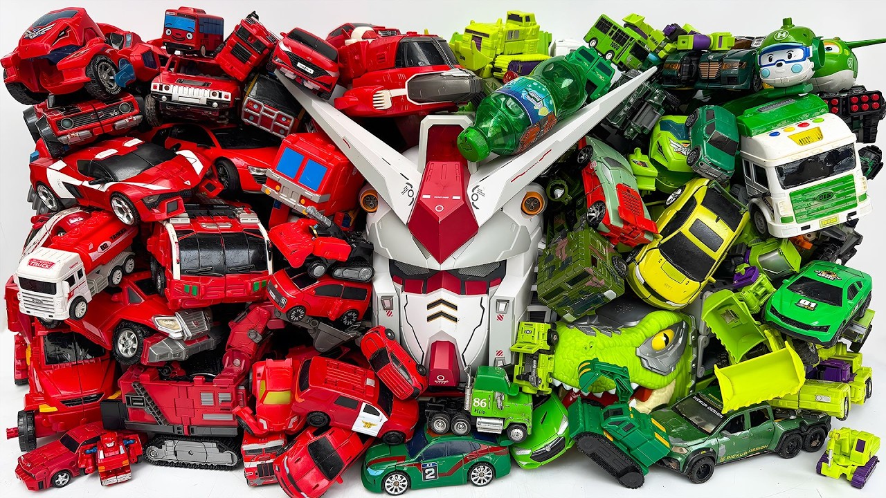 Ultimate Toy Hunt: 100+ Transformers Red & Green Robot Tobot Car: DEVASTATOR, OPTIMUS PRIME & GUNDAM