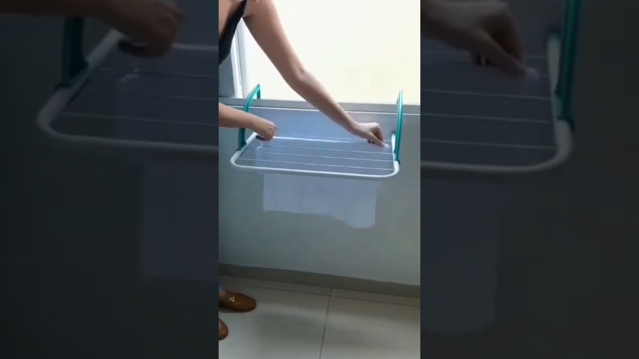 Varal de Janela Port&aacute;til Para Apartamento Secador De Roupas Pr&aacute;tico e Retr&aacute;til de Parede #casa