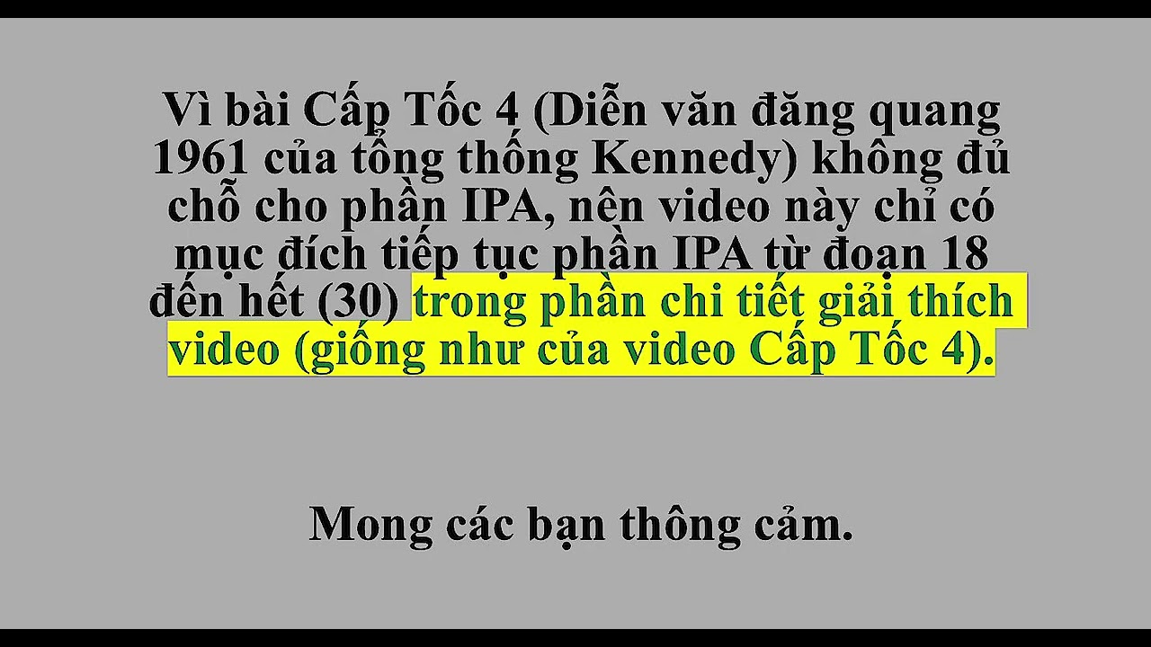 Cấp Tốc 4 tiếp theo IPA trong phần miêu tả chi tiết video.