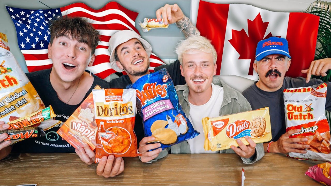 AMERICAN ROOMMATES TRY CANADIAN SNACKS!!! w/ Kian, Bobby & Seb