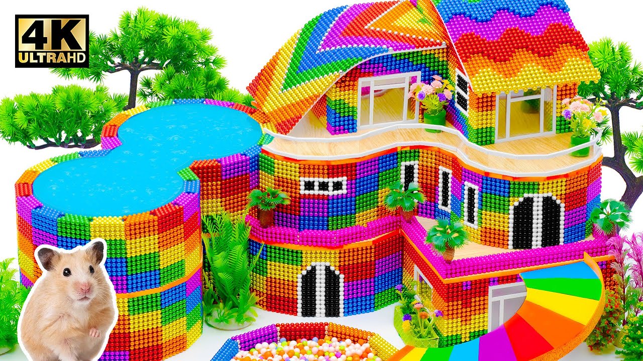 ASMR Cute House For Pets 💖 Build Beautiful House With Water Slide And Pools From LEGO