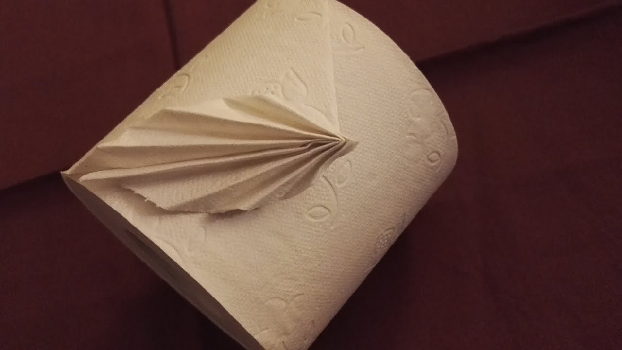 Toilettenpapier falten Origami Fächer