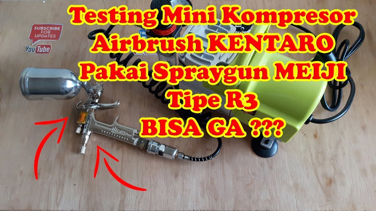 #HUMIJAYATECH - Mini Kompresor Airbrush Kentaro Pakai Spraygun Meiji R3 ???