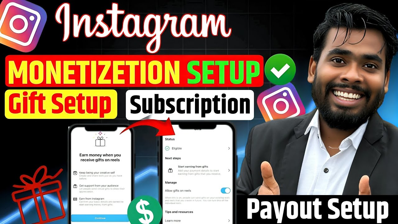 Instagram gift option setup | Instagram Monetization Payout Setup | Instagram payout account setup