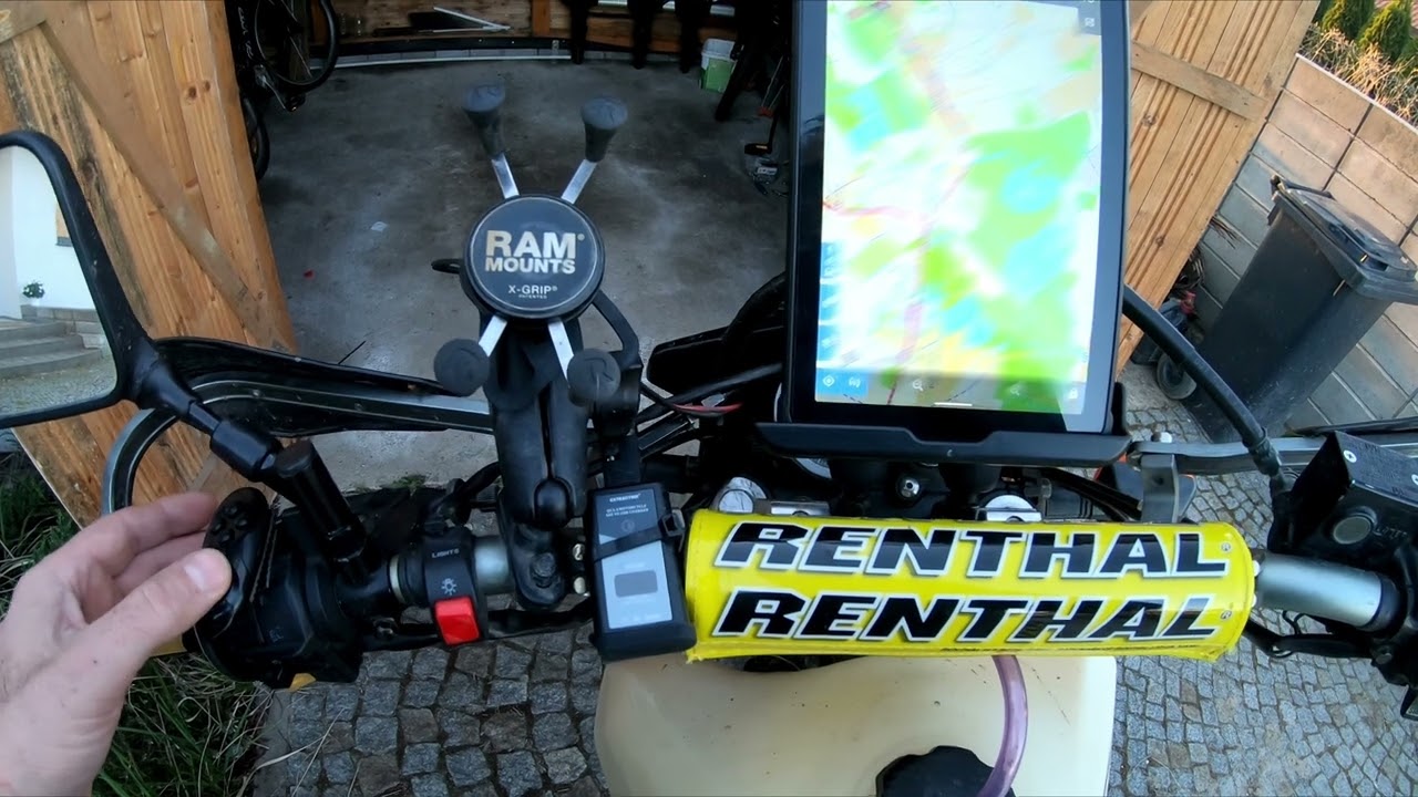 Sterowanie nawigacją z kierownicy motocykla. Oukitel Rt3, Locus Map, mini joystick, RAM Mount.
