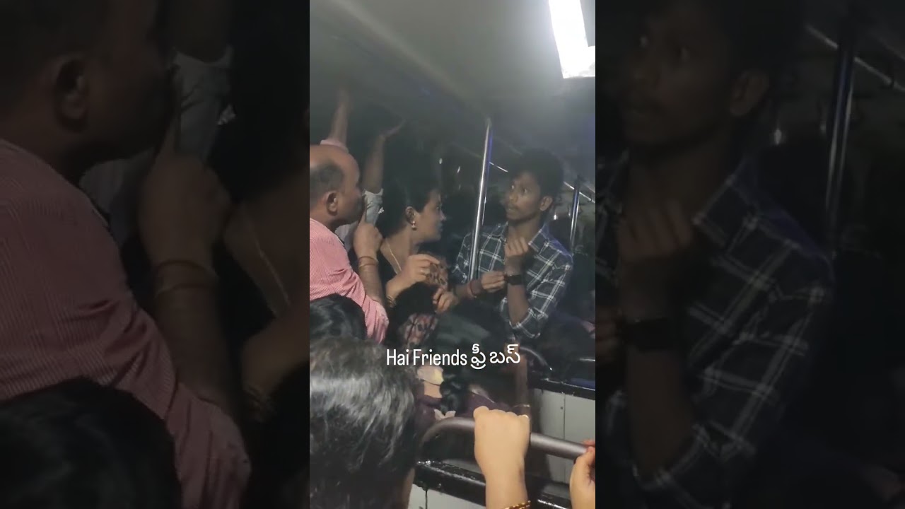 Family Fight for a Seat in Free APSRTC Bus! #ap #freebus #apsrtc #busfight #publictransport #shorts
