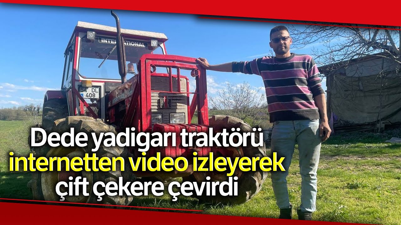 Dede Yadigarı Traktörü Kendi İmkanlarıyla Çift Çekere Çevirdi