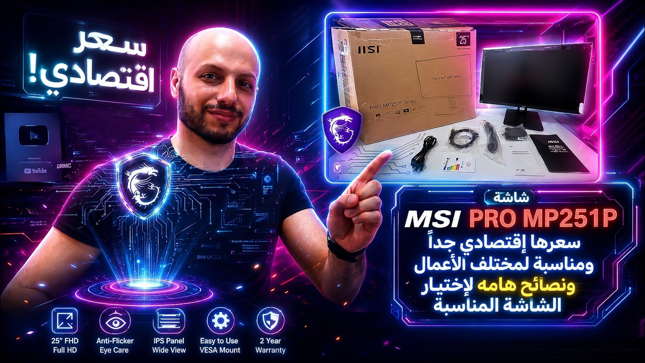 مراجعة شاشة MSI PRO MP251P المواصفات الكاملة والفروقات بين الإصدارات ونصائح لاختيار الشاشة المناسبة
