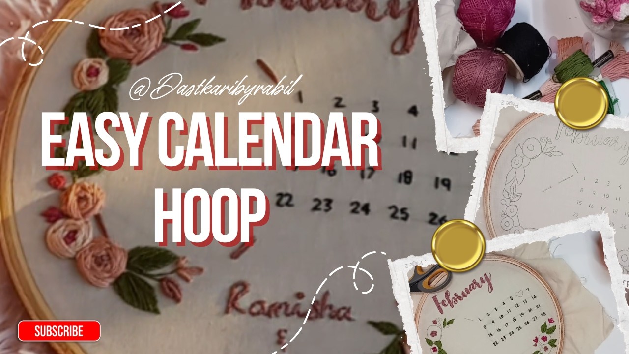 Calendar Hoop Embroidery Tutorial 🗓️ Step-by-Step Guide for Beginners & Beyond #embroidery #hoops