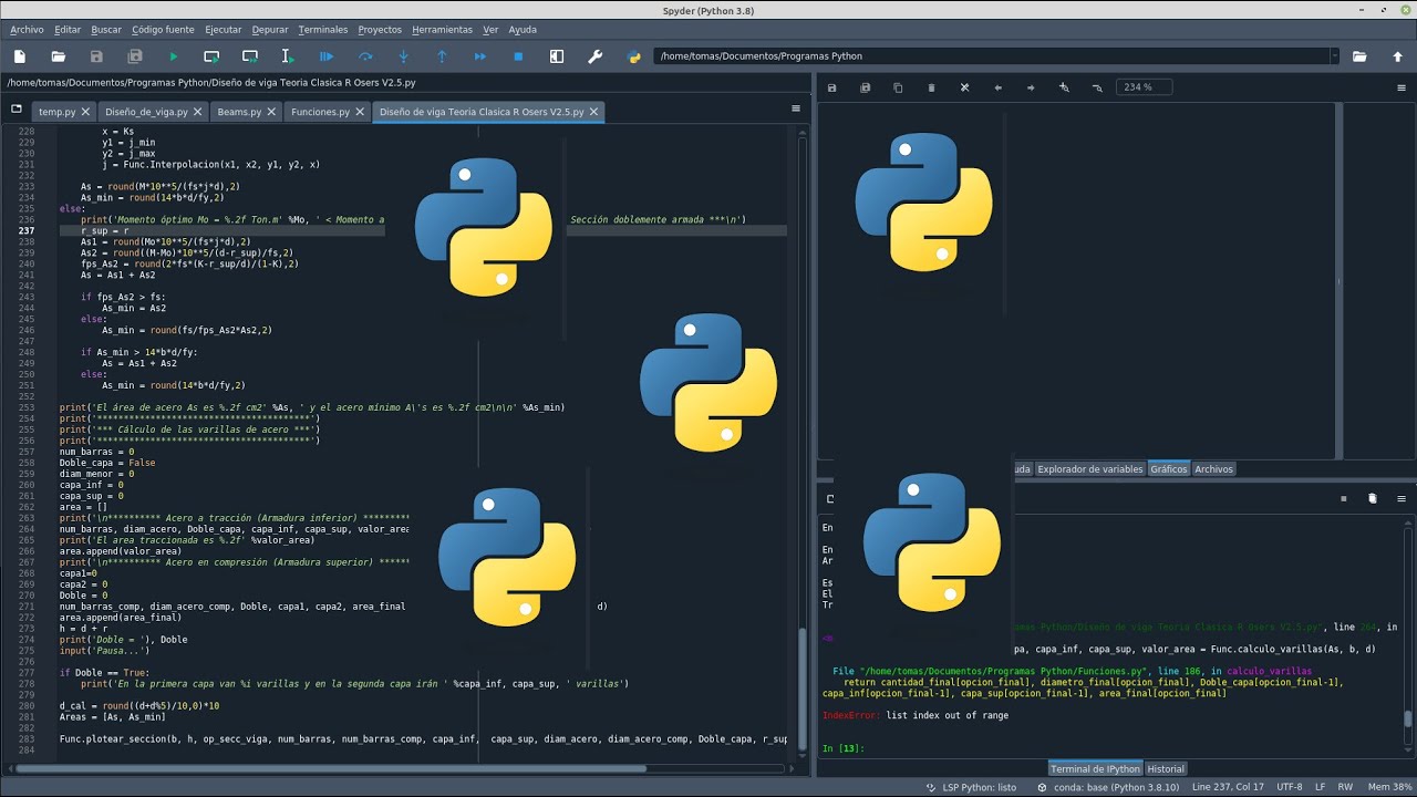 Ejemplo uso de Python en Ingeniería Civil