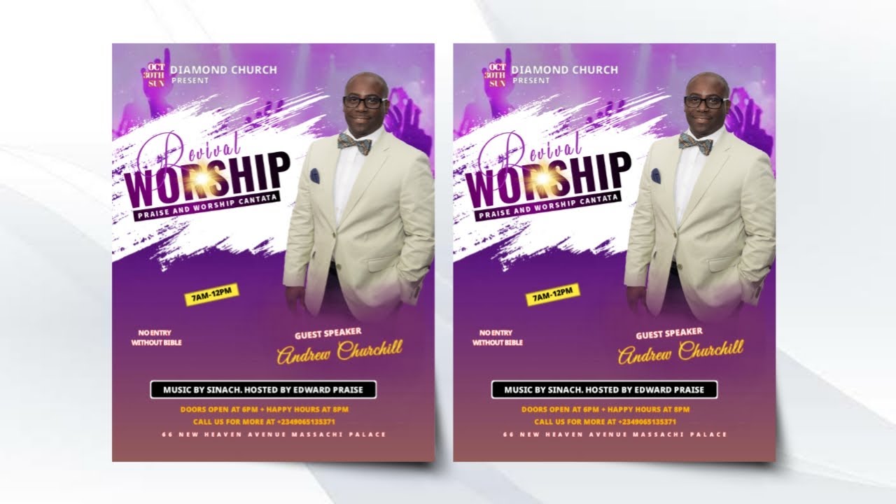 Church Flyer[Poster] Design With Pictures | Flyer Design | Pixellab Tutorial | Jhex Graphics
