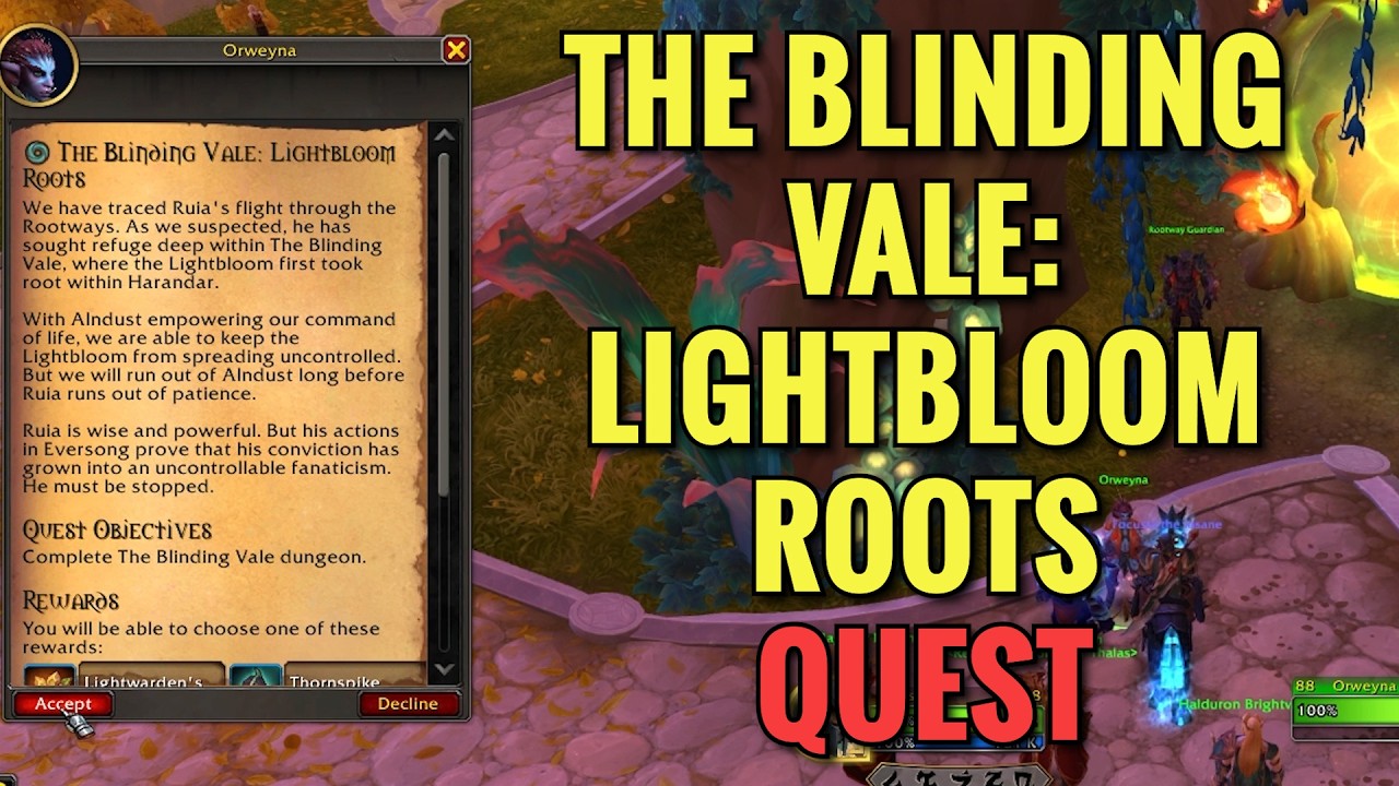 The Blinding Vale: Lightbloom Roots Quest (WoW Midnight)