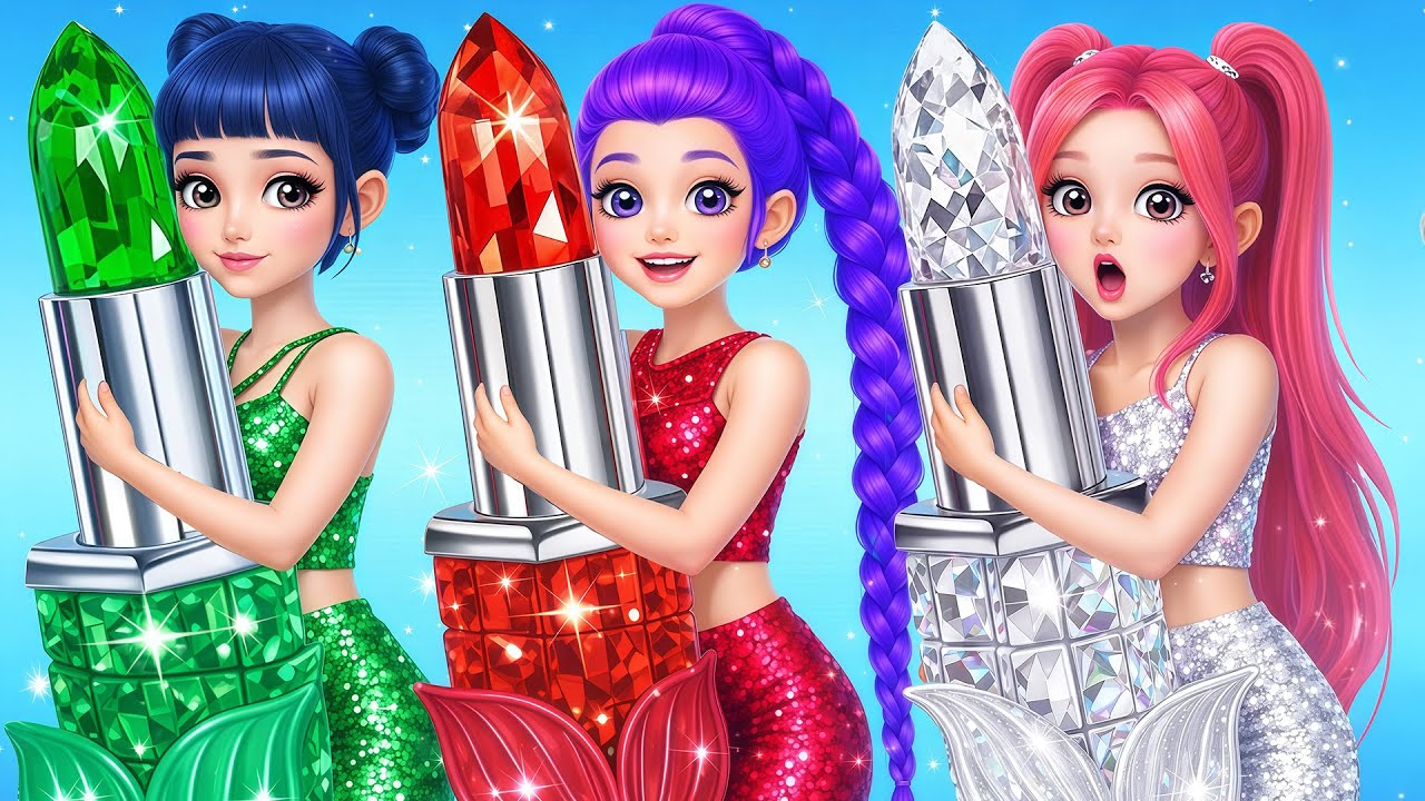 エメラルド・ルビー・ダイヤモンドHuntrix🧜‍♀️ マーメイド極限グローアップ！人魚クイーン誕生！？✨