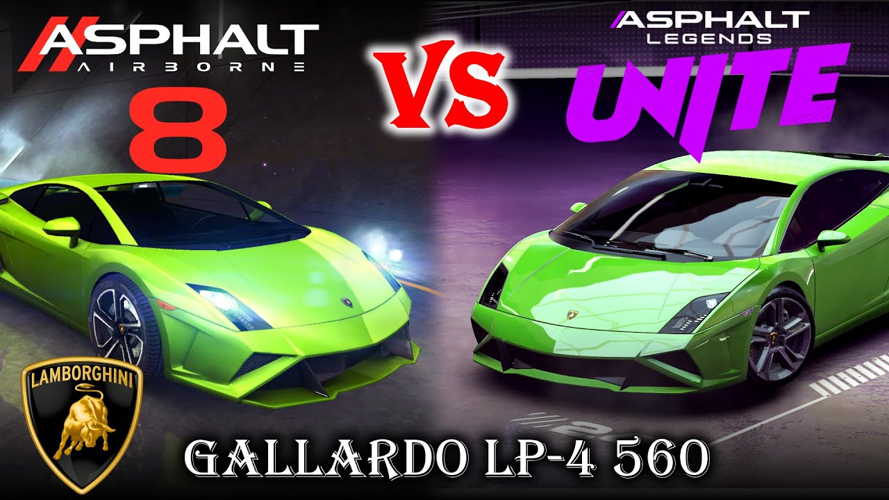 Lamborghini Gallardo: Asphalt 8 vs Asphalt Legends Unite