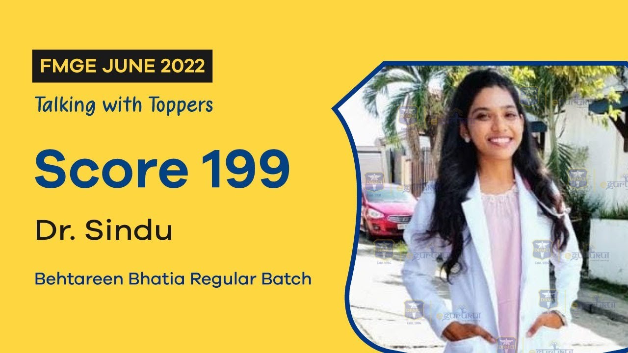 #Score199 FMGE June 2022, Dr Sindhu says 