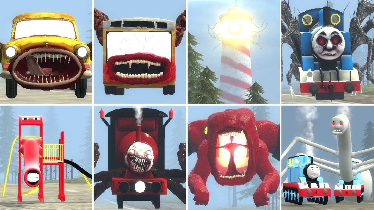 OLD All Monsters: Bus Eater, Cursed Thomas, Choo-Choo Charles, Tung Tung Tung Lighthouse, Car Eater!