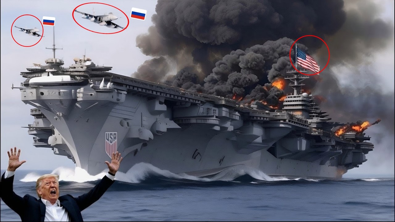 2 часа назад! Американский авианосец жестоко уничтожен российскими летчиками-истребителями Су-25!