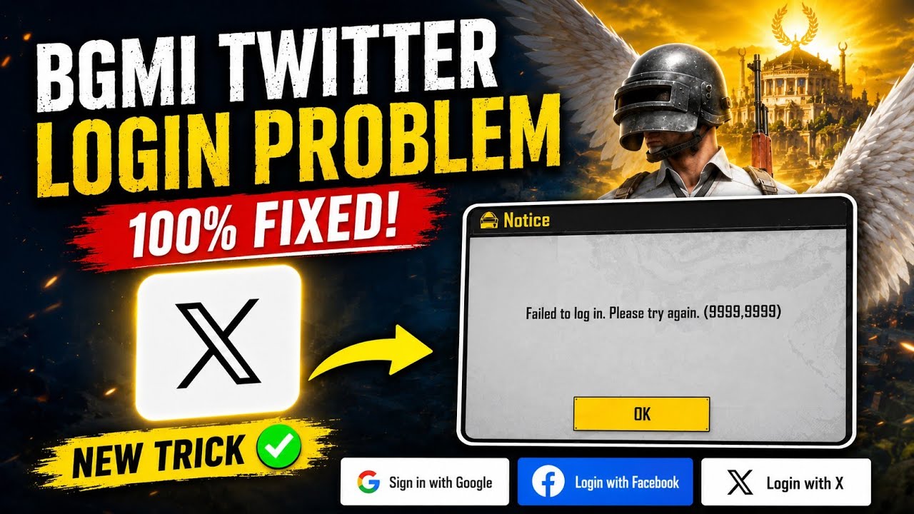 Failed To Login Try Again 9999 | Bgmi Twitter Login Problem | How To Fix Bgmi Login Problem