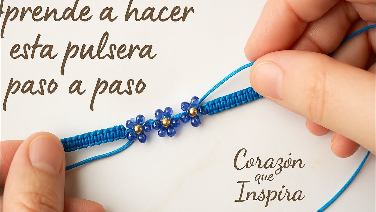 Pulsera de flores 💙 | Tutorial paso a paso fácil y rápido