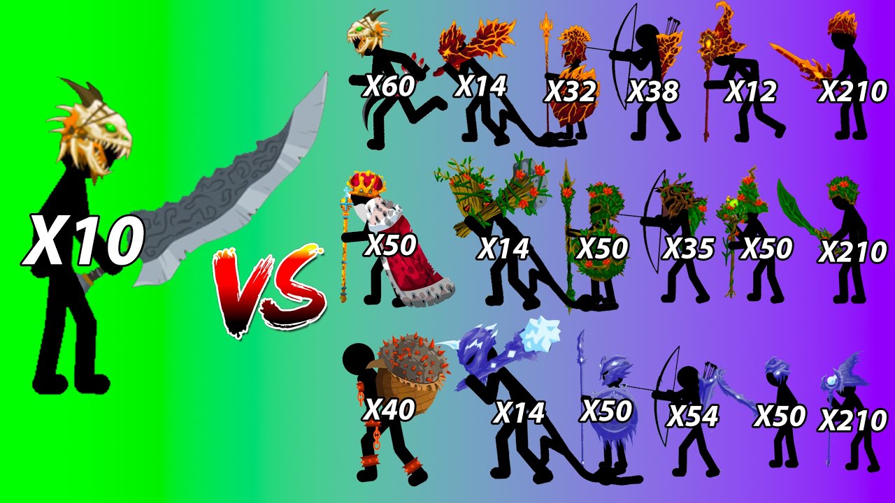 New Powerful Xenophon X10 Vs 210 All Unit's Skins Power Army In Stick War Legacy