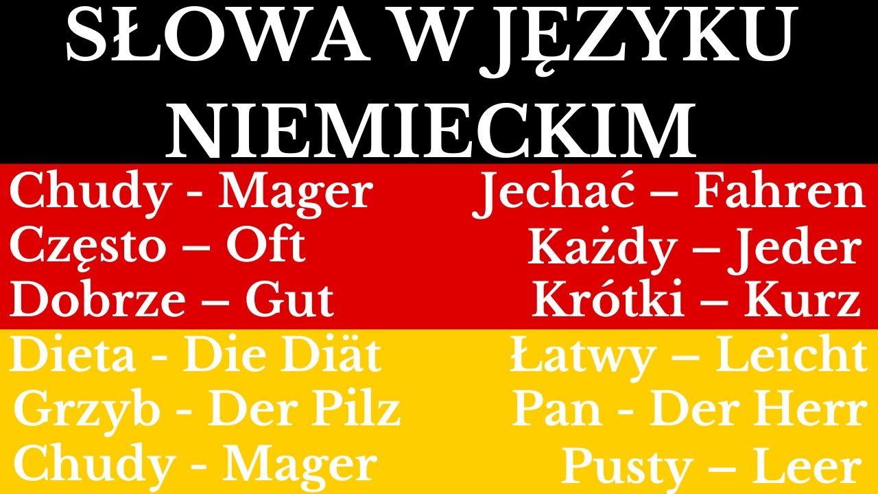 Słowa w Języku Niemieckim do Codziennego Użytku - Nauka Niemieckiego - Niemiecki Dla Początkujących