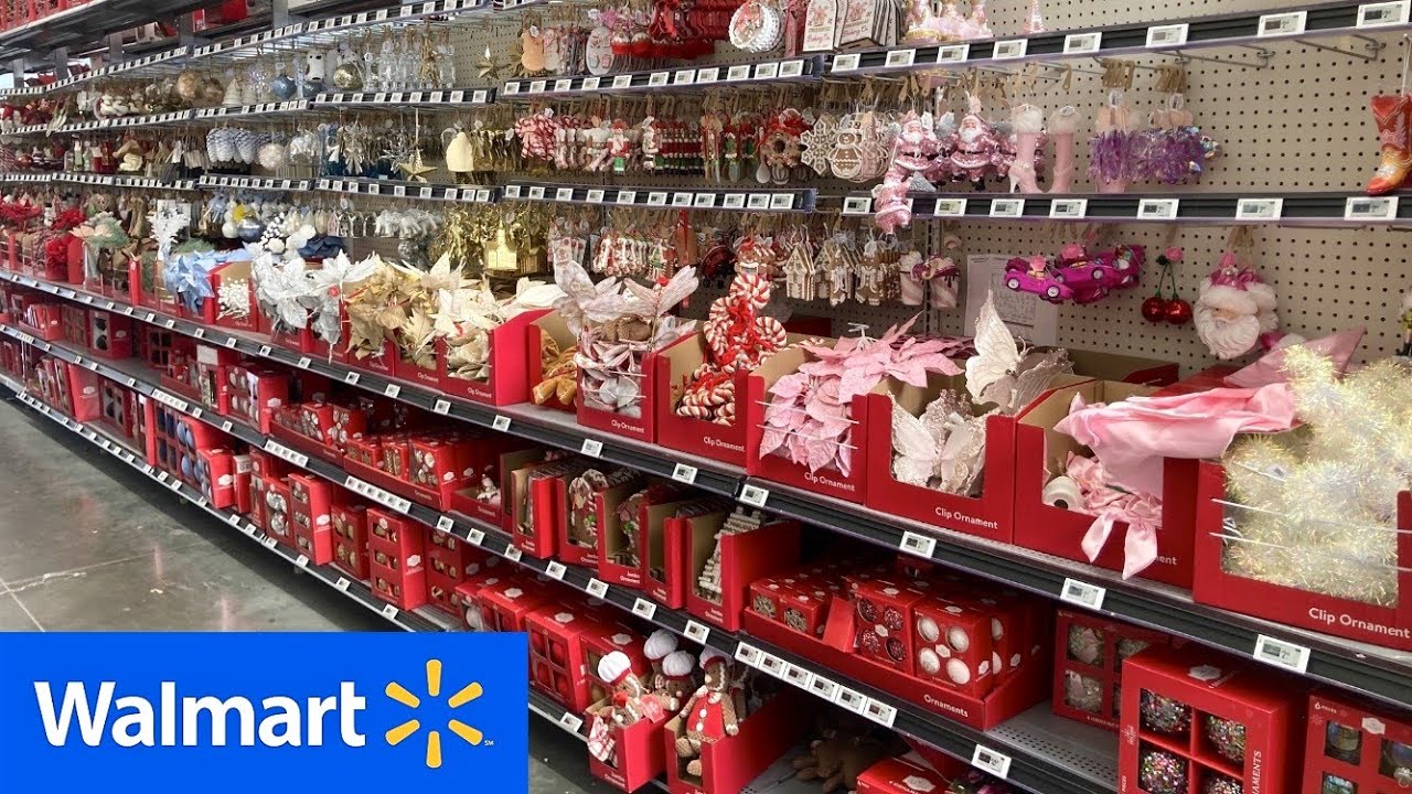 WALMART CHRISTMAS DECORATIONS CHRISTMAS TREES ORNAMENTS SHOP WITH ME SHOPPING STORE WALK THROUGH