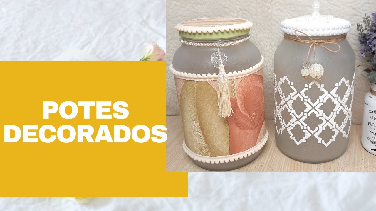 2 IDEIAS DE POTES DECORADOS COM JATEADO E TEXTURA