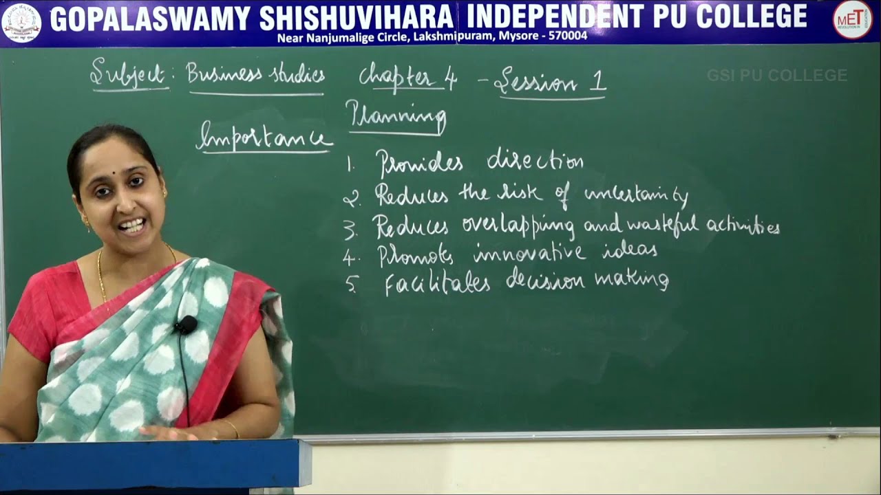 BUSINESS STUDIES | ll PUC | CH 04 | PLANNING - FEATURES & IMPORTANCE | S01