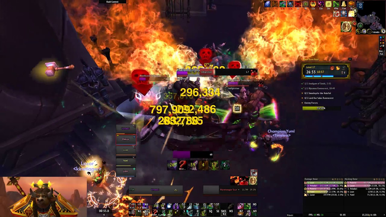 WoW Patch 7.3.2 - Black Rook Hold +17 (Havoc Demon Hunter PoV)