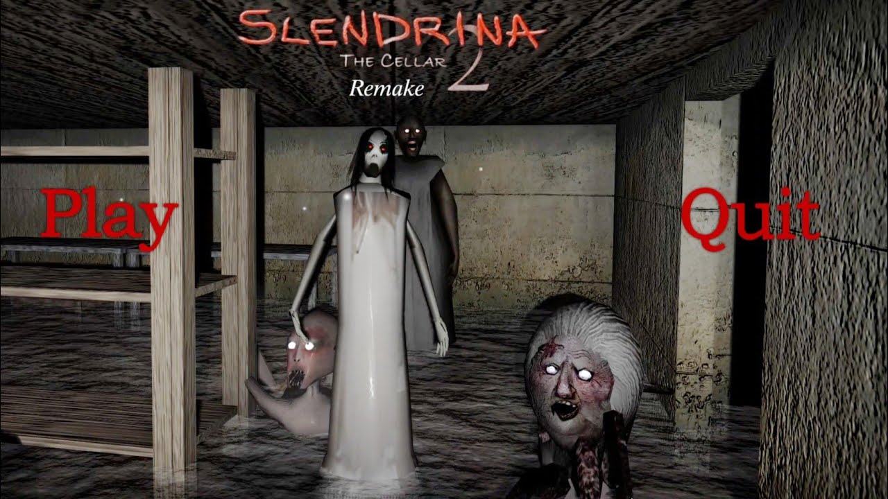 Granny and Spider Mom in Slendrina the Cellar 2  Remake