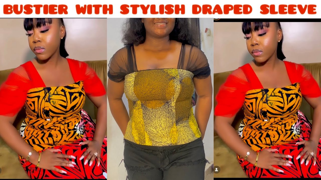 HOW to Cut and Sew an Off Shoulder Bustier with a Stylish Draped sleeve