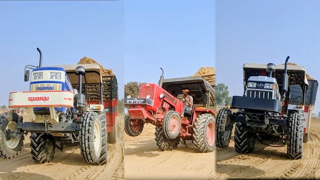 तीनों शेरों में कौन सा है बेहतर ! Swaraj vs Mahindra vs Eicher Tractor Power 🔋 testing Fully soil 