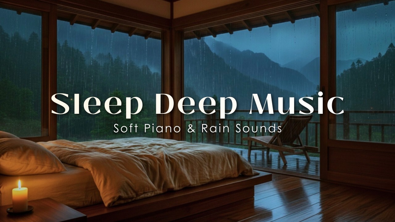 3 Hours of Piano Music & Rain Sounds for Sleeping I Bedroom Ambience helps Sleep Deep, Stress Relief