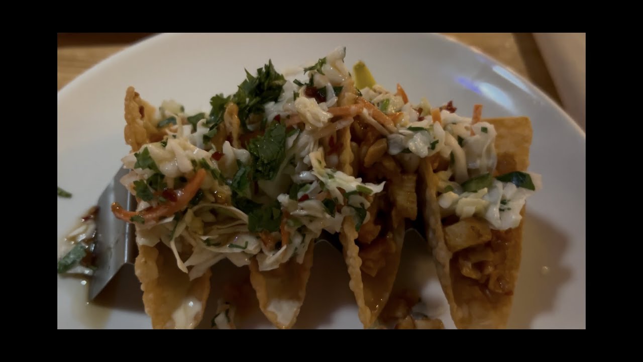Steak and Mashed Potatoes, Wonton Tacos, Beef Nachos at APPLEBEES.  Jameson on the  Rocks
