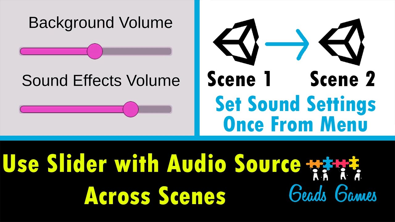 How to use UI Slider to change the volume of Audio Sources across scenes - Unity Tutorial - 2019