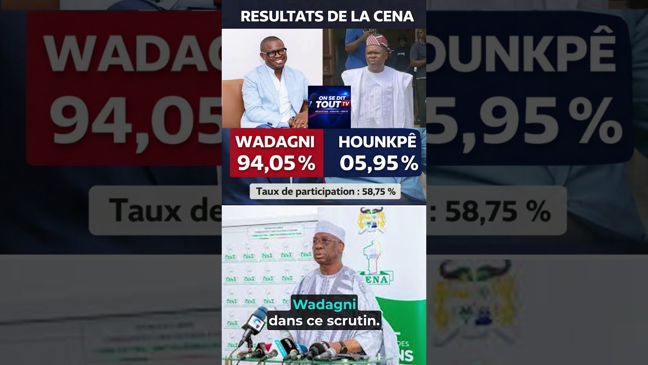 Pr&eacute;sidentielle 2026 au B&eacute;nin Romuald Wadagni vient largement en t&ecirc;te face &agrave; Paul Hounkp&egrave;