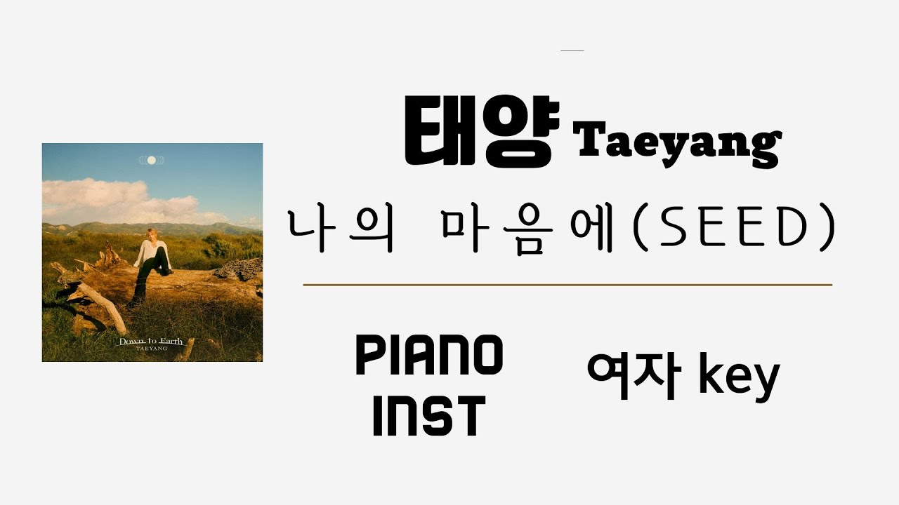 태양Taeyang - 나의 마음에(Seed) (Inst. // MR) (여자key.) (Piano Inst)